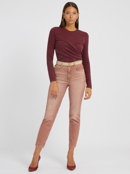 Lurex Detalji Gornji Dio Džempera Sivi Guess Shopping