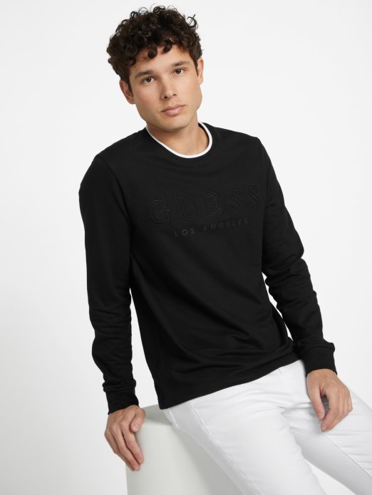 Majica Dugih Rukava S Logotipom Kalico Guess Shopping Jet Crna