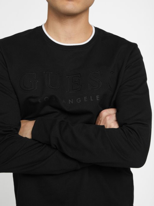 Majica Dugih Rukava S Logotipom Kalico Guess Shopping Jet Crna