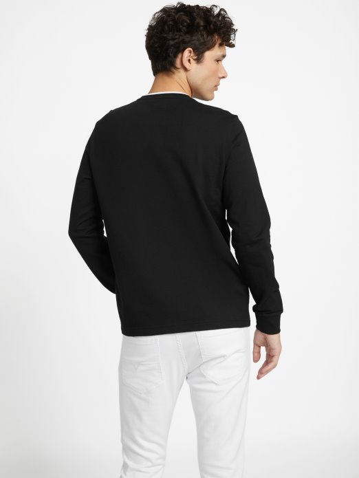 Majica Dugih Rukava S Logotipom Kalico Guess Shopping Jet Crna