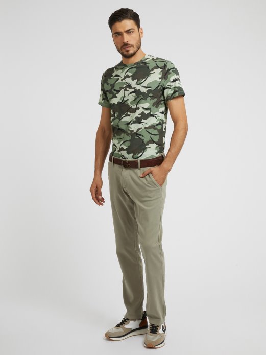 Majica S Kamuflažnim Printom Guess Shopping Zelena