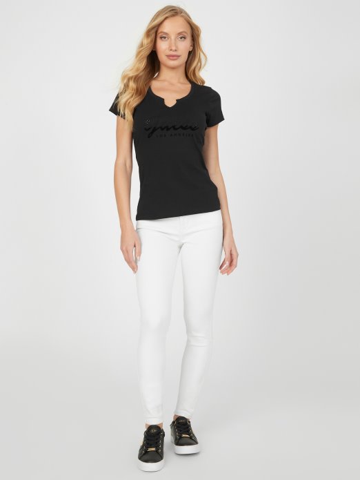Majica S Logotipom Anisa Jet Crna Guess Shopping