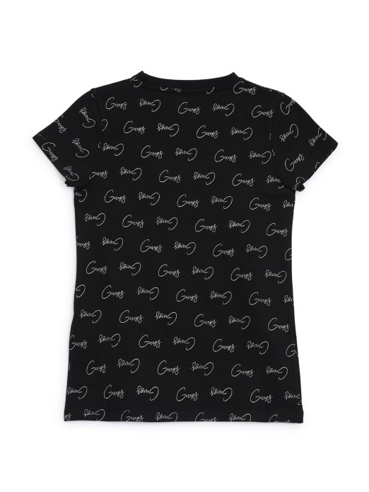 Majica S Logotipom Cassidy (7-14) Guess Shopping Jet Crna