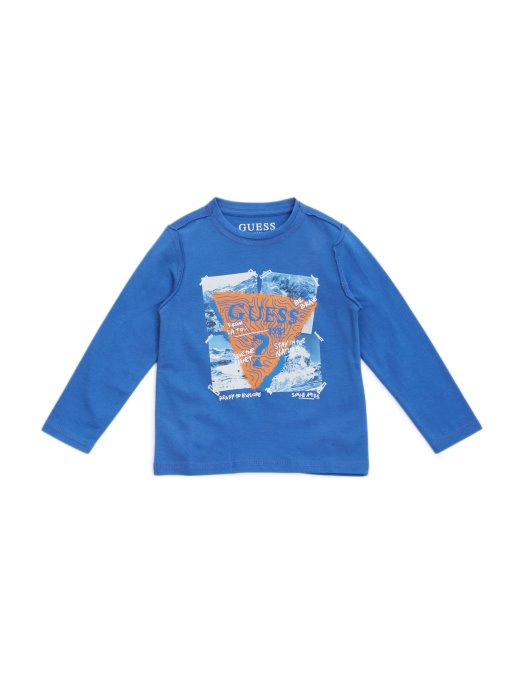 Majica S Logotipom Dugih Rukava (2-7) Olimpo Plava Guess Shopping