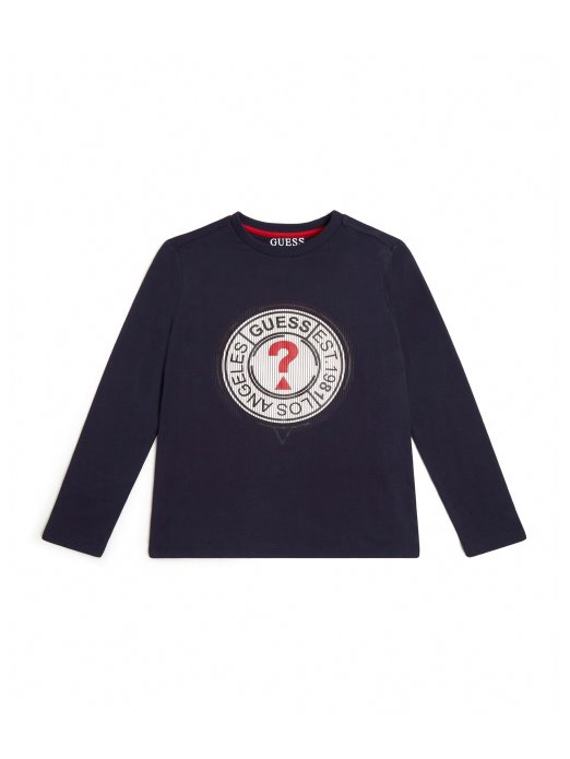 Majica S Logotipom Dugih Rukava (7-16) Guess Shopping Plava Elegantna
