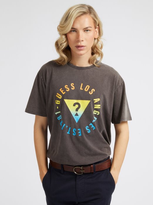 Majica S Prednjim Logom Guess Shopping Crna Multi