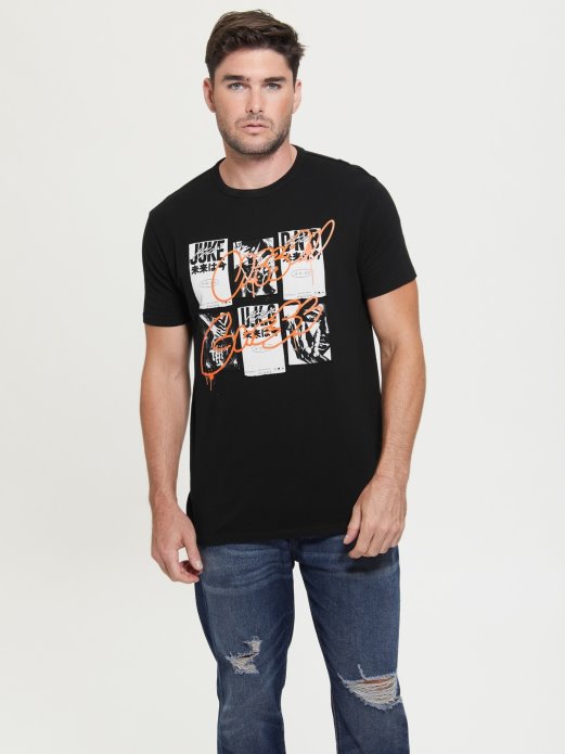 Majica S Prednjim Zakrpama Crna Guess Shopping