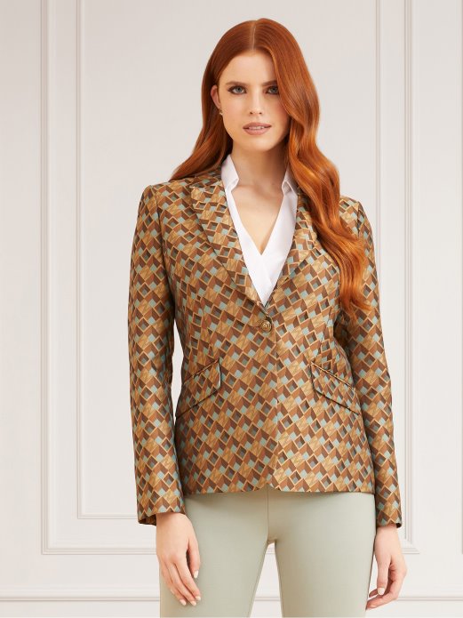 Marciano All Over Print Blazer Multi Beige Guess Shopping