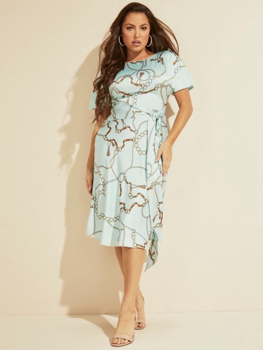 Marciano All Over Print Dress Guess Shopping Svijetlo Plava