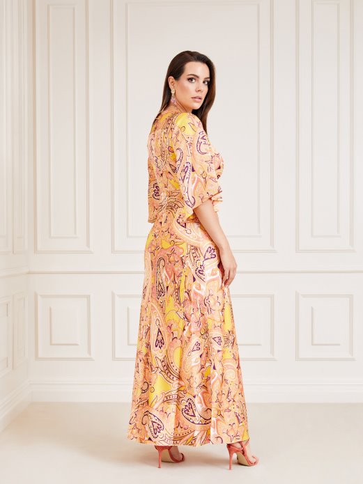 Marciano All Over Print Dress Guess Shopping Yellow