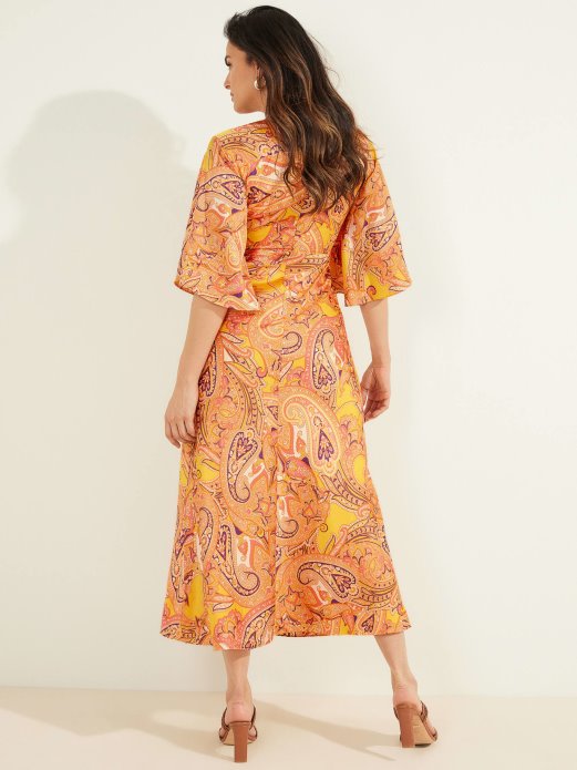 Marciano All Over Print Dress Guess Shopping Yellow