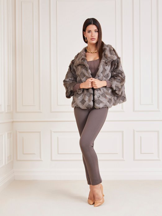 Marciano Jakna Od Umjetnog Krzna Guess Shopping Smeđa