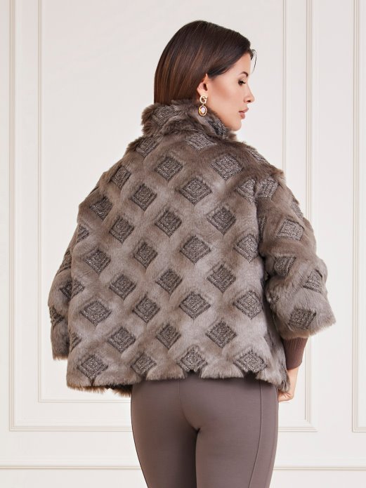 Marciano Jakna Od Umjetnog Krzna Guess Shopping Smeđa