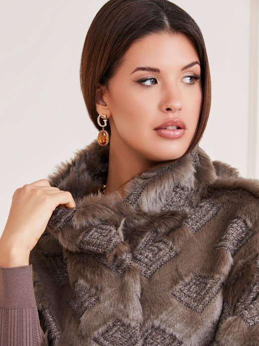 Marciano Jakna Od Umjetnog Krzna Guess Shopping Smeđa