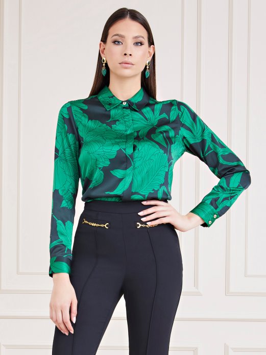 Marciano Satenska Košulja Guess Shopping Zelena Multi