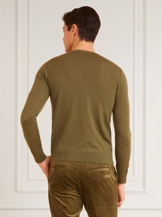 Marciano Vuneni Pulover S Okruglim Ekrezom Zeleni Guess Shopping