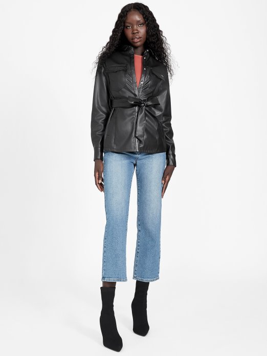 Marka Jakna Od Umjetne Kože Guess Shopping Jet Crna