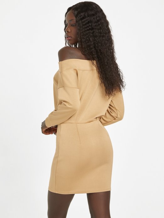 Marti Haljina S Otvorenim Ramenima Guess Shopping Toast Taupe