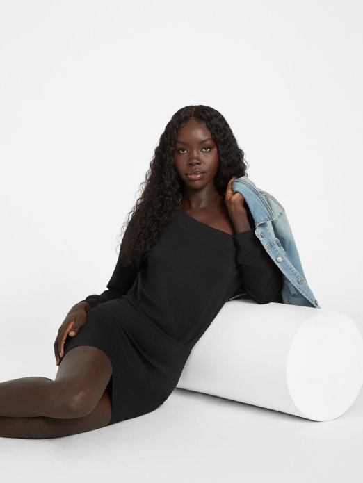 Marti Haljina S Otvorenim Ramenima Jet Crna Guess Shopping