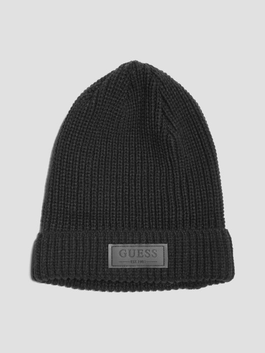 Mason Patch Beanie Black Guess Shopping