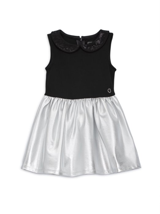 Metalik Haljina (4-7) Laminirano Srebrno Na Crnom Guess Shopping