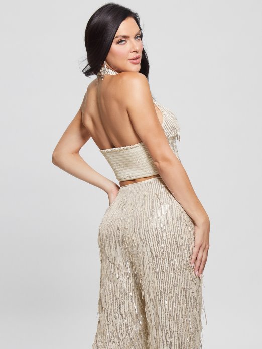 Mia šljokica Top Guess Shopping Off White Multi