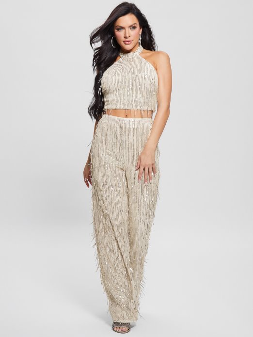 Mia šljokica Top Guess Shopping Off White Multi