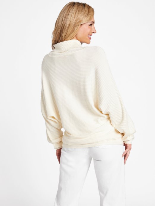 Mliječno Bijeli Ediel Rebrasti Pulover S Dolčevitom Guess Shopping