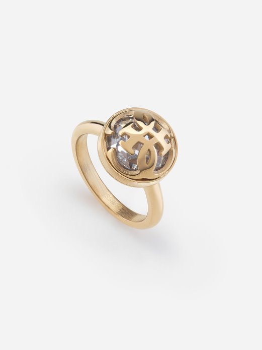 Multi Gold Guess Shopping 4g Logo Boule Prsten