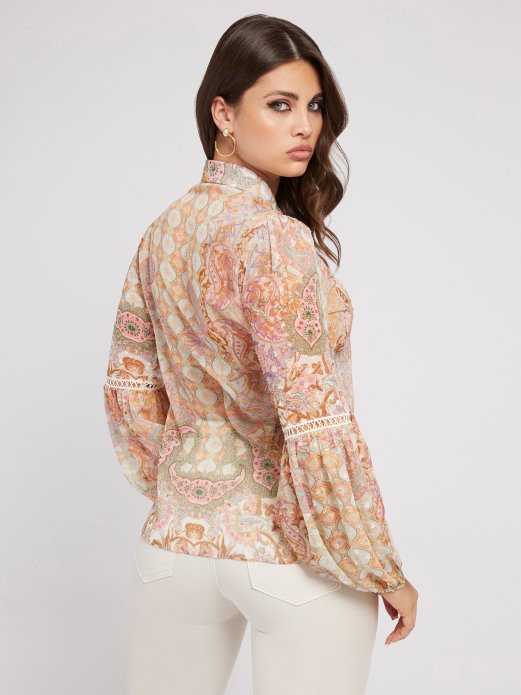 Multi Roza šifon Bluza Guess Shopping