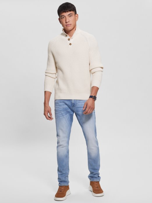 Muted Stone Guess Shopping Eko Waffle-pleteni Džemper