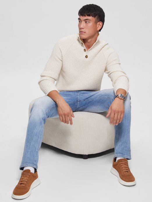 Muted Stone Guess Shopping Eko Waffle-pleteni Džemper