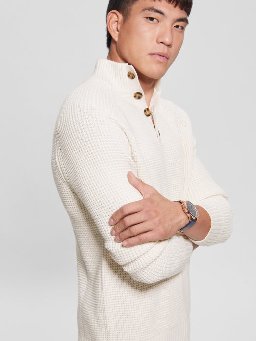 Muted Stone Guess Shopping Eko Waffle-pleteni Džemper