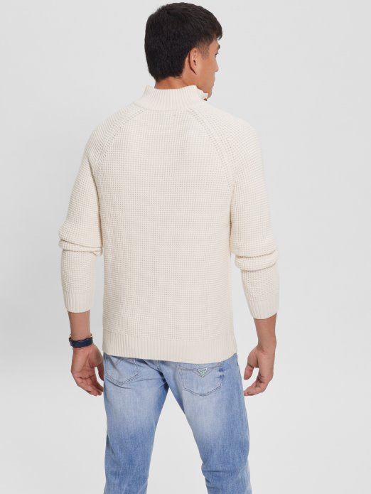 Muted Stone Guess Shopping Eko Waffle-pleteni Džemper