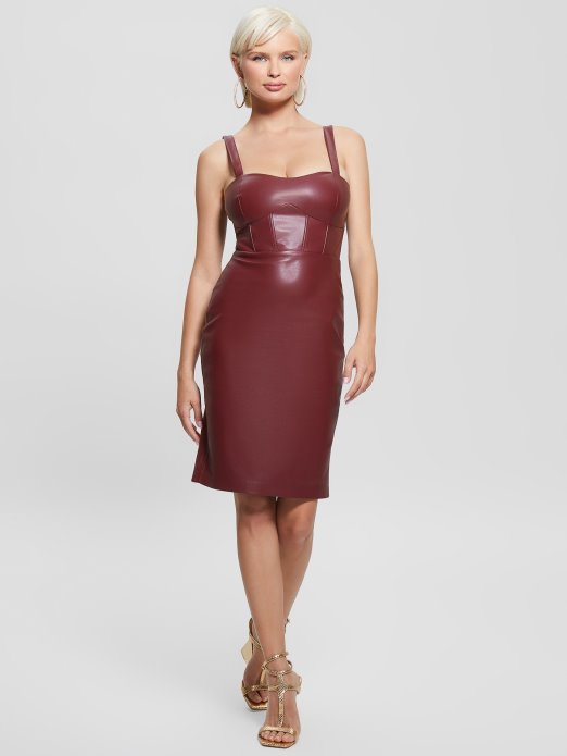 Mystic Wine Multi Reid Haljina Od Umjetne Kože Guess Shopping