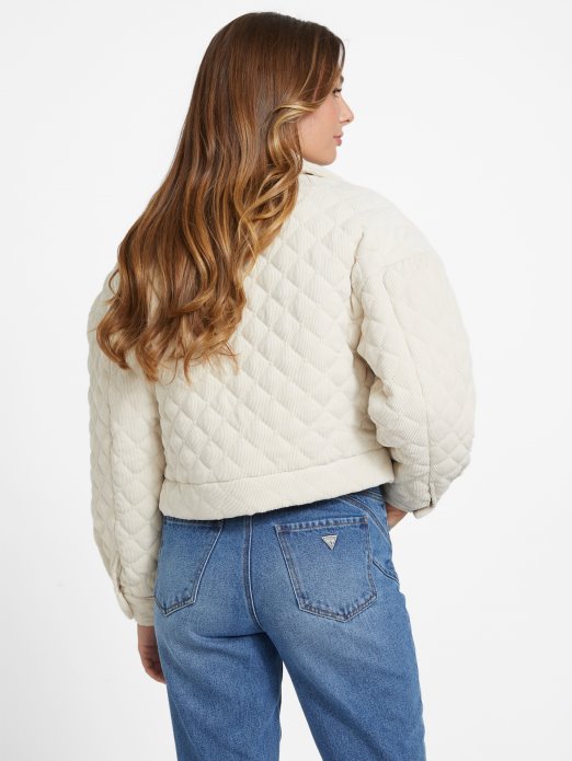 Naja Prošivena Samtasta Jakna Vanilla Rumenilo Guess Shopping