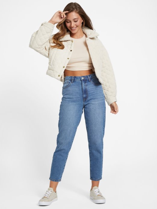 Naja Prošivena Samtasta Jakna Vanilla Rumenilo Guess Shopping