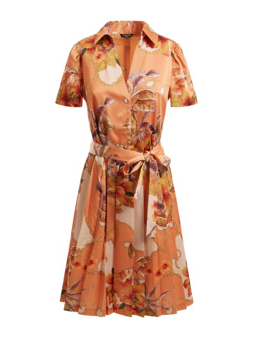 Narančasta Guess Shopping Marciano All Over Print Haljina