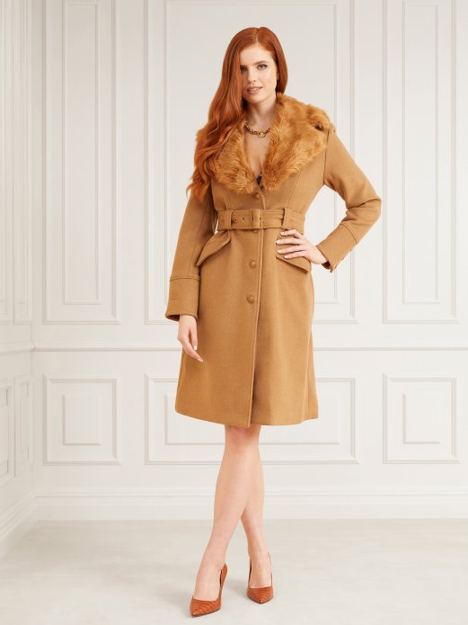 Narančasta Guess Shopping Marciano Kaput Od Mješavine Vune