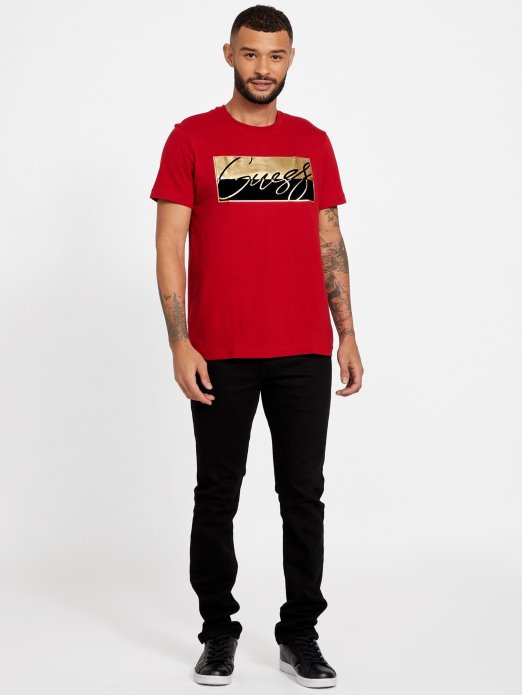 Nivellen Logo Tee Sveučilišna Crvena Guess Shopping