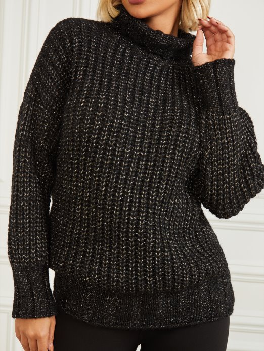 Obećanje Džemper Od Mješavine Vune Guess Shopping Jet Crni Multi