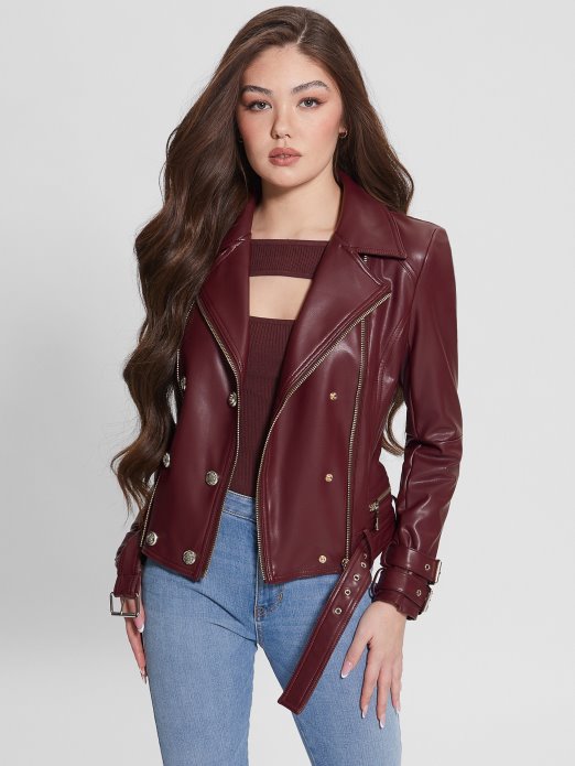 Olivia Moto Jakna Od Umjetne Kože Guess Shopping Mystic Wine Multi