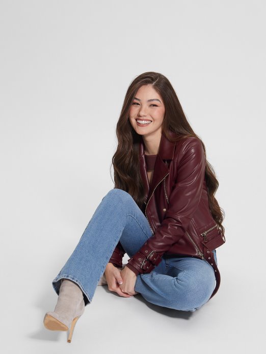 Olivia Moto Jakna Od Umjetne Kože Guess Shopping Mystic Wine Multi