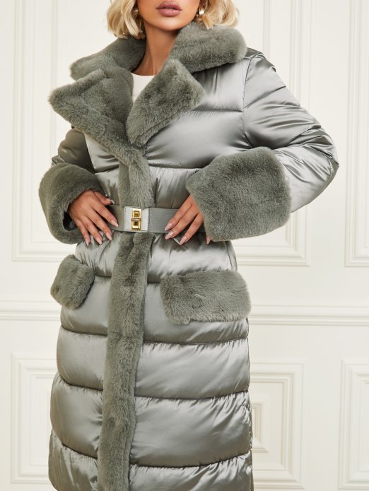 Općenito Smeđi Multi Guess Shopping Bessie Dugi Pufer Kaput