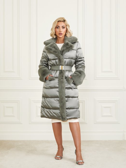 Općenito Smeđi Multi Guess Shopping Bessie Dugi Pufer Kaput