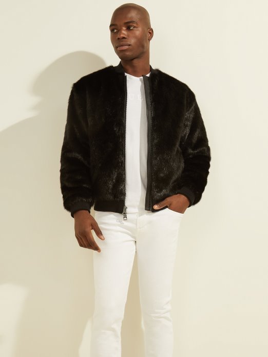 Oversize Jakna Od Umjetnog Krzna Guess Shopping Jet Crna