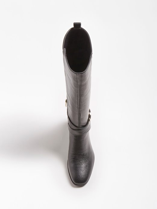 Paxley čizme Od Prave Kože Guess Shopping Crne