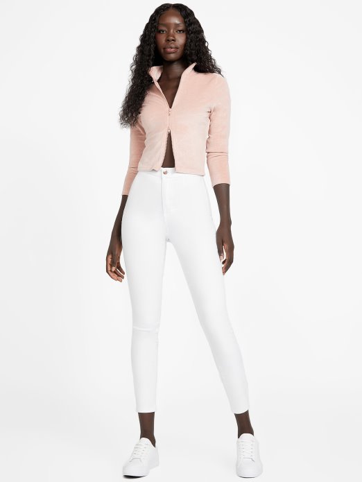 Pink Bliss Guess Shopping će Nositi Baršunastu Jaknu I Patent