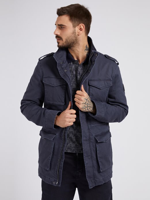 Plava Guess Podstavljena Jakna S Prednjim Džepovima