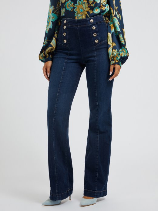 Plava Guess Traper Hlače S Izloženim Gumbima